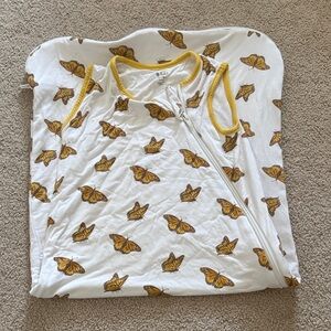 Kyte BABY White Sleep Sack with Yellow Butterfly Print